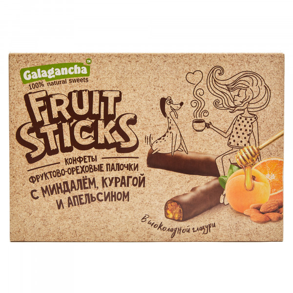 №2 Берестов КРАФТ Fruit Stiсks с курагой и миндалем, 175г   в Гусь-Хрустальном