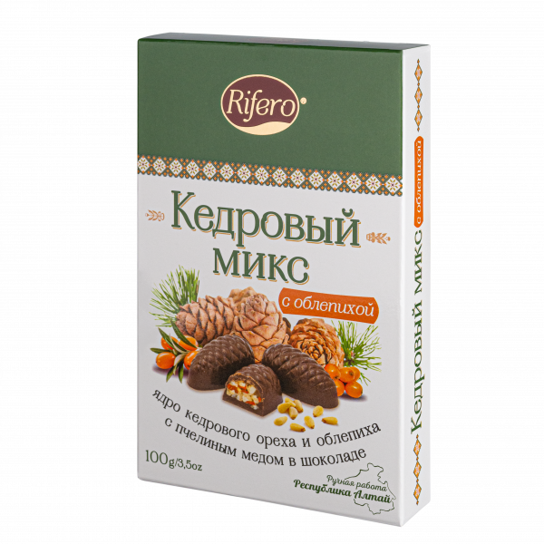 №1 Риф и ко Конфеты "Кедровый микс ОБЛЕПИХА" 100г      в Гусь-Хрустальном