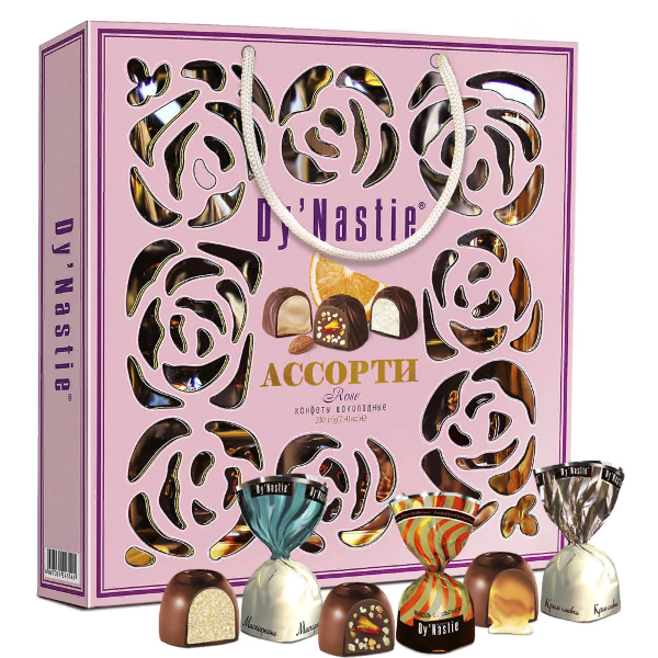 №3 Династия Сумка 170г Конфеты "Ассорти ROSE"    в Гусь-Хрустальном