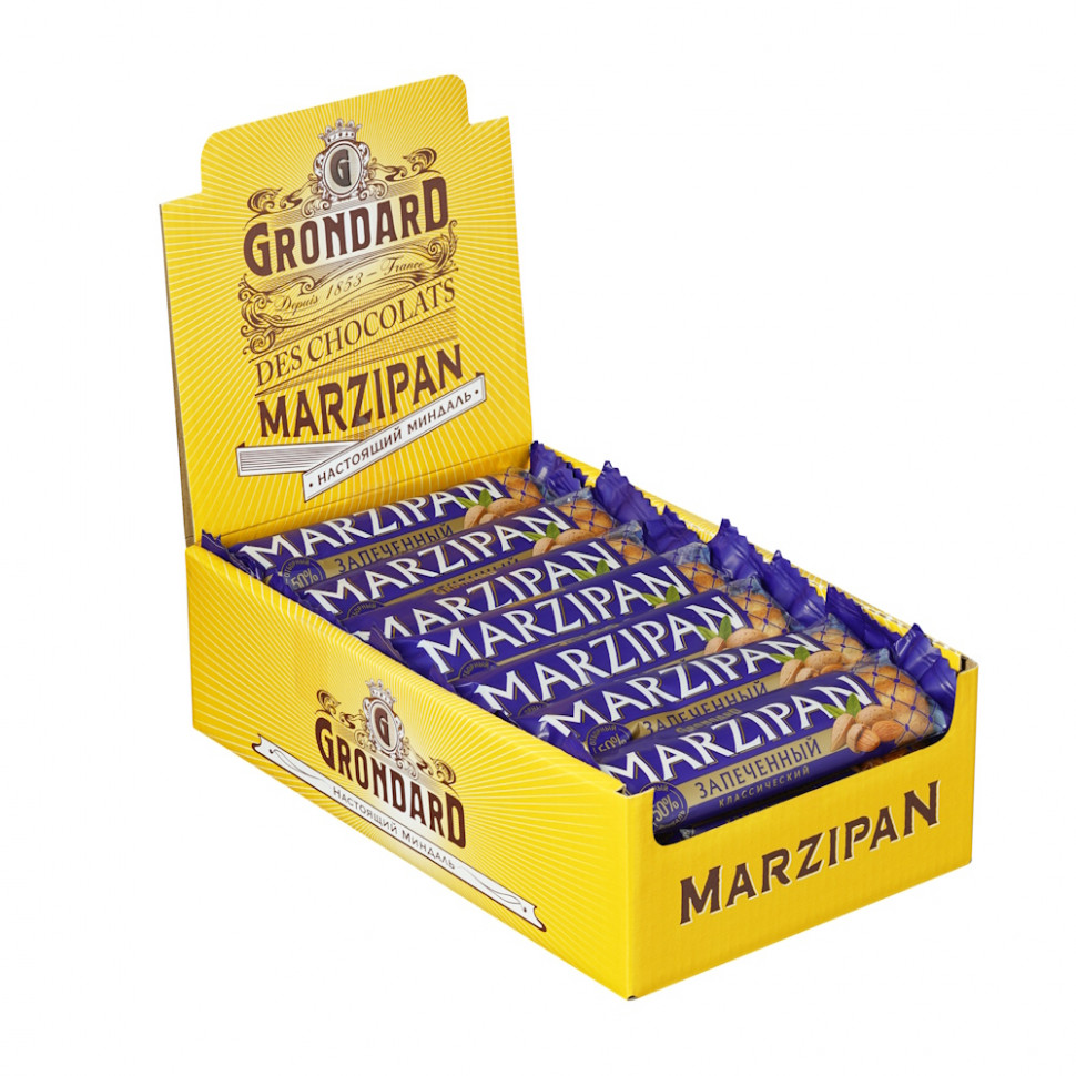 TM Grondard   (11161) Батончики НЕглазированные Марципановые Запечённые, (28шт по 40г)    в Гусь-Хрустальном