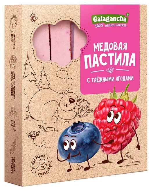  Пастила медовая с таежными ягодами, 190г в Гусь-Хрустальном